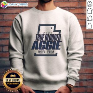 Alt Text: Awesome Usu Men's Basketball True Blooded Aggie Sweatshirt in navy blue, featuring bold Aggie graphics and a comfortable fit.