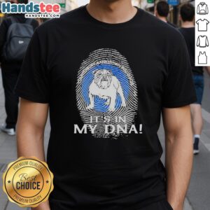 Alt Text: Premium Canterbury-Bankstown Bulldogs Rugby t-shirt featuring It's In My DNA fingerprint design for fans.