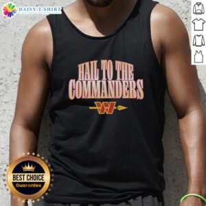 Good Hail to the Commanders tank top featuring the Washington Commanders logo in bold colors.