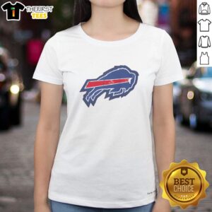 Awesome Buffalo Bills Rivet Logo Ladies Tee featuring a stylish design for female fans of the Buffalo Bills.