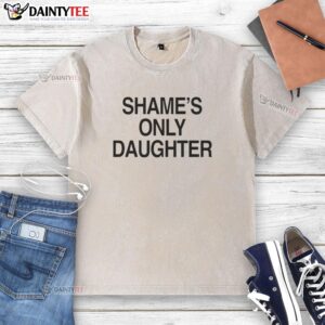 Nice shames only daughter in a trendy washed T-shirt, showcasing a casual and stylish look for everyday wear.