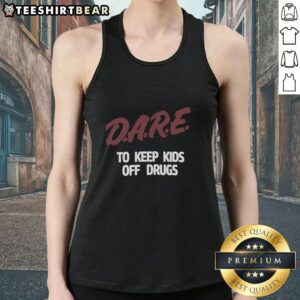 Vintage tank top featuring 'Dare To Keep Kids Off Drugs' slogan, perfect for promoting drug awareness and prevention.