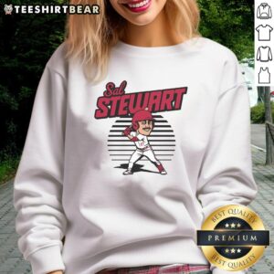 Top Sal Stewart caricature toon sweatshirt featuring a colorful cartoon design of the popular baseball player.