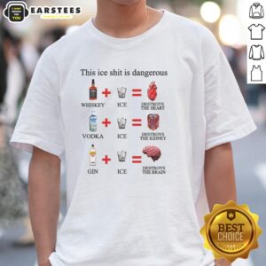 Awesome ice-themed Dangerous Alcohol T-Shirt featuring bold graphics, perfect for party lovers and casual wear enthusiasts.