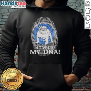 Premium Canterbury Bankstown Bulldogs Rugby hoodie featuring 'It's In My DNA' fingerprint design, perfect for fans.