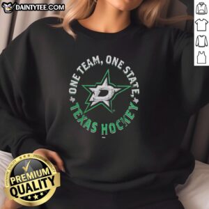 Top Dallas Stars One Team One State Texas hockey sweatshirt for 2026 Stanley Cup Playoffs, showcasing team spirit.