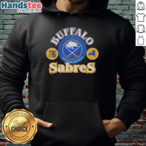 Official Buffalo Sabres ice hockey Ets Go Buffalo 716 hoodie in blue, perfect for fans and game day attire.