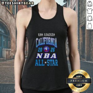 Top Los Angeles California 2026 NBA All-Star Game hometown tank top featuring vibrant design and team colors.