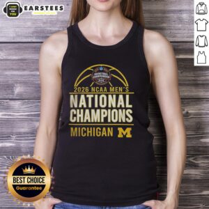 Official 2026 NCAA Men's Basketball National Champions Michigan Wolverines tank top featuring team colors and logo.