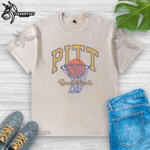Nice Pitt Basketball washed t-shirt featuring a vintage design, perfect for fans supporting their team in style.