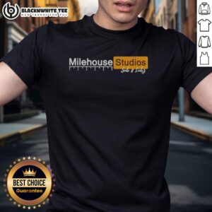 Top Milehouse Studios T-Shirt featuring vibrant design, perfect for fans of unique, stylish apparel.