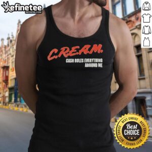 Stylish Top Cream Cash Rules Everything Around Me Tank Top for trendy casual outfits and streetwear fashion.