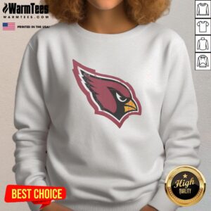 Alt Text: Stylish Top Arizona Cardinals Rivet Logo Sweatshirt featuring bold team colors and logo, perfect for fans.