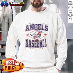 Alt Text: Official Los Angeles Angels Major League Baseball Cooperstown Diamond sweatshirt in red, featuring team logo and stylish design.