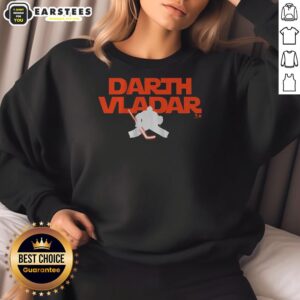 Original Dan Vladar Darth Vladar sweatshirt featuring a unique design for fans and collectors of hockey apparel.