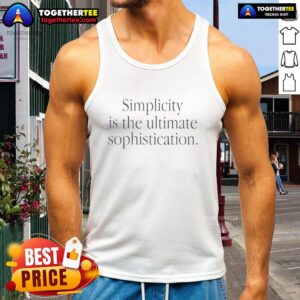 Alt Text: Awesome simplicity is the ultimate sophistication quote on a stylish tank top, perfect for casual wear.