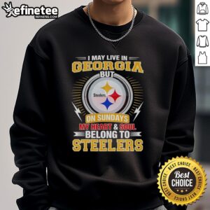Cozy sweatshirt featuring Pittsburgh Steelers design, perfect for fans living in Georgia on game day.