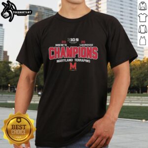 Premium Maryland Terrapins Men's Lacrosse 2026 Big Ten Conference Champions T-Shirt featuring team colors and logo.