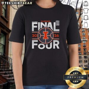 Premium Illinois Basketball 2026 Final Four NCAA Men's Basketball Ladies Tee featuring stylish design and team colors.