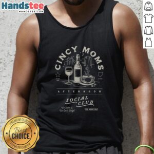 Official Cincy Moms Social Club tank top featuring vibrant design, perfect for casual outings and community events.