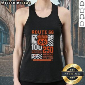 Denver Broncos Route 66 Centennial Tank Top for 250th America Anniversary, celebrating 1926-2026 with vibrant design.