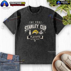 Vintage 2007 Buffalo Sabres Stanley Cup Playoffs washed t-shirt showcasing old-time hockey style and team spirit.