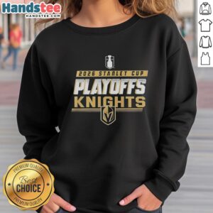 Premium Vegas Golden Knights NHL 2026 Stanley Cup Playoffs sweatshirt featuring team logo and vibrant design.