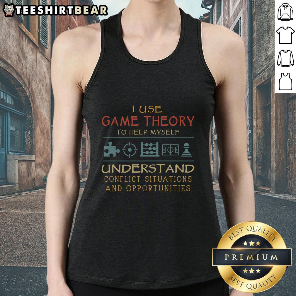 funny-i-use-game-theory-to-help-myself-tank-top Funny tank top featuring 'I Use Game Theory To Help Myself' slogan, perfect for gamers and strategy enthusiasts.