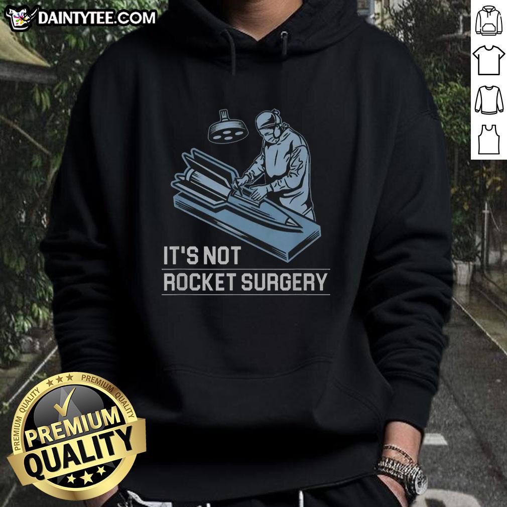 funny-its-not-rocket-surgery-hoodie Funny It's Not Rocket Surgery hoodie displayed on a mannequin, showcasing a humorous design perfect for casual wear.