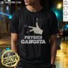Funny Physics Gangsta T-Shirt featuring humorous graphics and clever physics puns for science lovers and humor enthusiasts.