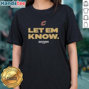 Alt Text: Cleveland Cavaliers NBA 2026 playoffs ladies tee featuring Nike logo, perfect for fans supporting their team.