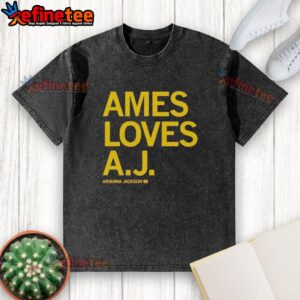 Top Ames Loves A J Arianna Jackson washed t-shirt featuring a trendy design, perfect for casual wear.