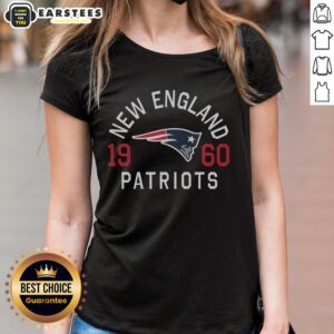 Awesome New England Patriots Heritage Print Ladies Tee featuring vibrant team colors and stylish design for fans.