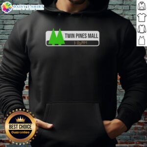 Top Back to the Future Twin Pines Mall hoodie design featuring the iconic 1:16 AM scene in vibrant colors.
