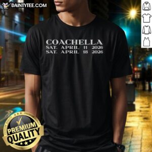 Top Coachella T-Shirt for April 11 and April 18, 2026, featuring vibrant design and festival-themed graphics.