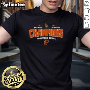 Pretty NCAA Princeton Tigers 2026 Ivy League Men's Lacrosse Tournament Champions T-Shirt featuring team logo and colors.