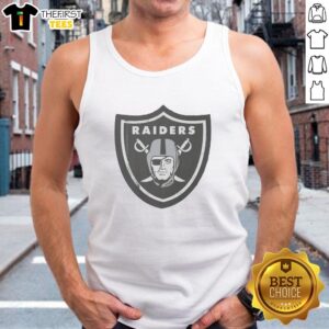 Original Las Vegas Raiders Rivet Logo Tank Top featuring bold team colors and iconic design for fans.
