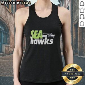 Alt Text: Original Seattle Seahawks football logo on a stylish BasSic tank top, perfect for fans and casual wear.