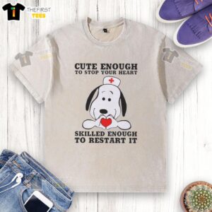 Pretty Peanuts Snoopy Nurse t-shirt, cute design featuring Snoopy as a nurse, perfect for healthcare enthusiasts.