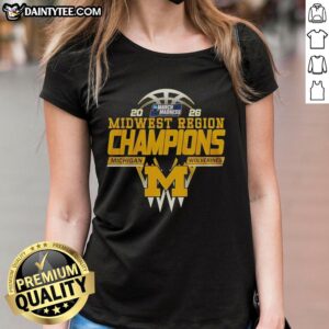 2026 Midwest Region Champions Ladies Tee featuring Nice Michigan Wolverines design, perfect for fans and casual wear.