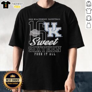 Alt Text: Official Kentucky Wildcats Women's Basketball 2026 NCAA Sweet Sixteen March Madness T-Shirt featuring team logo and colors.