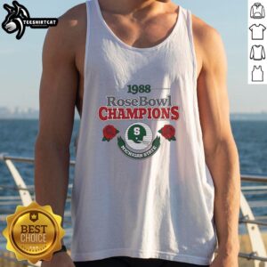 Official Michigan State Spartans NCAA Football 1998 Rose Bowl helmet tank top featuring team colors and logo design.