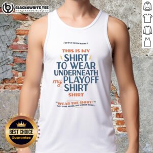 Alt Text: Oklahoma City Thunder shirt worn under a playoff tank top, showcasing team spirit and style for game day.