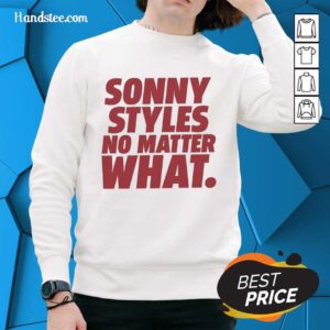 Official Sonny Styles No Matter What sweatshirt for Washington Commanders NFL fans, featuring team colors and logo.