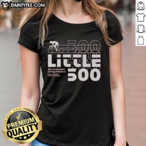 Alt Text: Nice IU Student Foundation Little 500 retro tee for college ladies featuring vibrant design and comfortable fit.