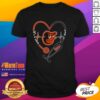 Good Baltimore Orioles 'It's A Work Of Heart' T-shirt featuring a stethoscope and heartbeat design for fans.