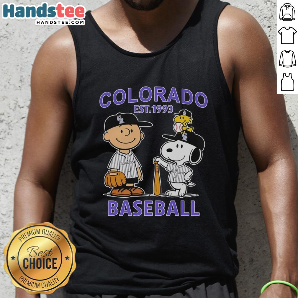 good-charlie-brown-snoopy-and-woodstock-with-colorado-rockies-baseball-jersey-est-1993-tank-top Good Charlie Brown, Snoopy, and Woodstock in Colorado Rockies baseball jersey tank top, established 1993 design.