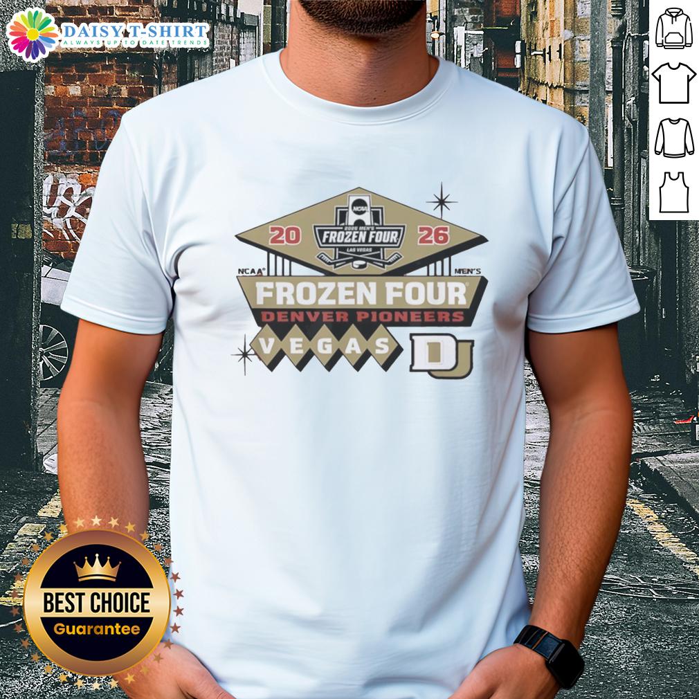 Good Denver Pioneers Ncaa Frozen Four 2026 Men'S Hockey In Vegas T Shirt Good Denver Pioneers NCAA Frozen Four 2026 Men's Hockey in Vegas T-Shirt featuring team logo and vibrant design.