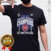 Alt Text: Good Detroit Pistons 2026 Central Division Champions locker room t-shirt featuring team colors and logo.