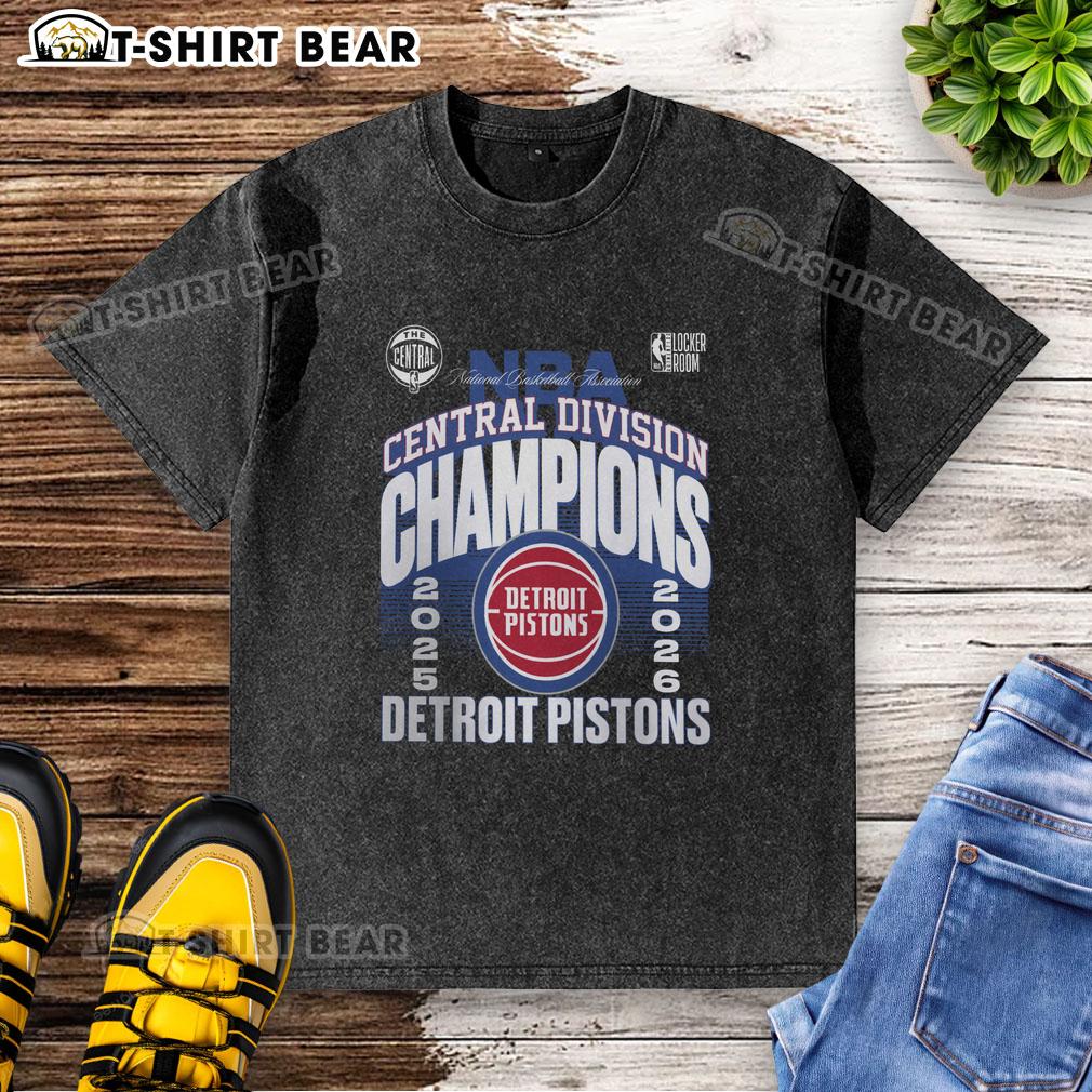 Good Detroit Pistons 2026 Central Division Champions Locker Room Washed T Shirt Good Detroit Pistons 2026 Central Division Champions locker room washed t-shirt showcasing team pride and victory.